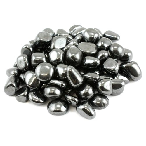 Kheops International 1lb Bulk Tumbled Hematite Stones from Brazil - Small 1/4"-1/2" Polished Natural Crystals for Reiki Crystal Healing