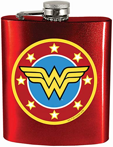 Spoontiques 15640 Wonder Woman Hip Flask, 7 ounces, Red