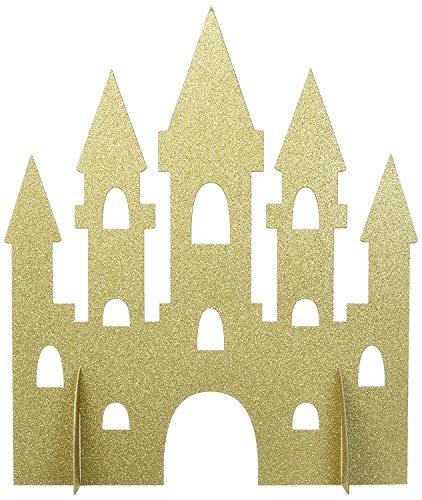 Unique Industries amscan Glitter Princess Castle Centerpiece - 14", Gold, 1 Pc