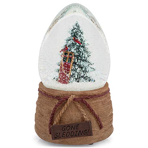 Roman 133208 Musical Tree with Cardinal Snow Globe, 6.25 inch, Multicolor