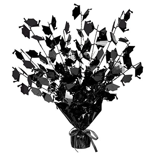 Beistle Graduate Cap Gleam 'N Burst Centerpiece Party Supplies, Black