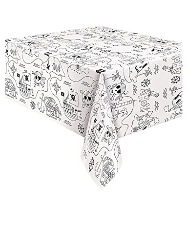Unique Industries "Ahoy!" Pirate Coloring Paper Tablecover - 1 Pc