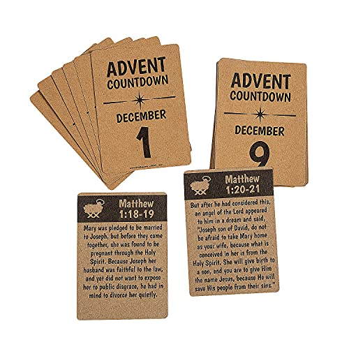 Fun Express Advent Countdown Cards - Stationery - 25 Pieces