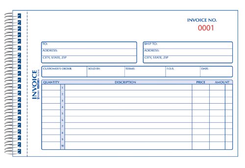 REDIFORM Silver Standard Invoice Book, Wirebound, Numbered, 5.5 x 7.875 Inches, 50 Duplicates (7L721S)