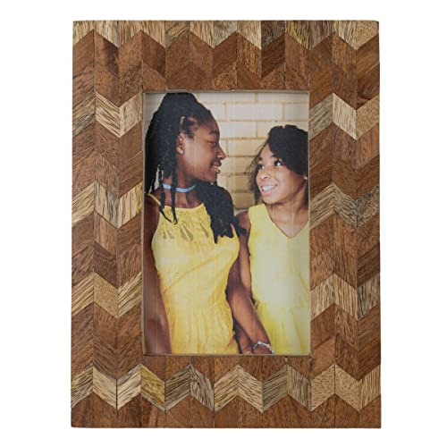 Foreside Home & Garden Tiled Chevron 4X6 Wood Photo Frame