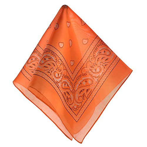 Amscan Paisley Bandana, 20" x 20", Neon Orange