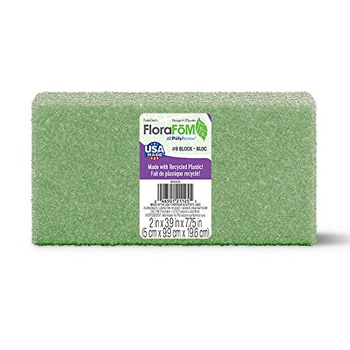 FloraCraft Styrofoam Block, 7-7/8 by 3-7/8 by 1-15/16-Inch, Green