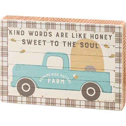 Primitives By Kathy 111575 Words Like Honey Sweet to the Soul Block Sign, 6-inch Length