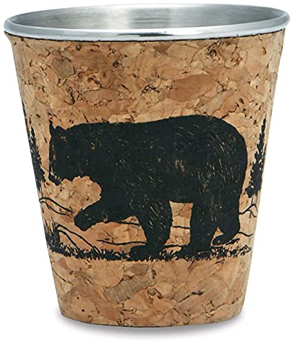 Cape Shore Cork Shot Glass Bear Ideal for Coffee Espresso Tea Parties Housewarming, 3 OZ