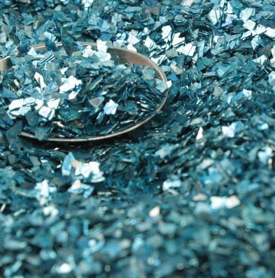 Meyer Imports Crushed Glass Glitter for Arts and Crafts - Broken Glass German Glitter for Resin Craft Art / Tumblers/ Nail Art / DIY Jewelry Making Decoration - 1 OZ Jar - Light Blue