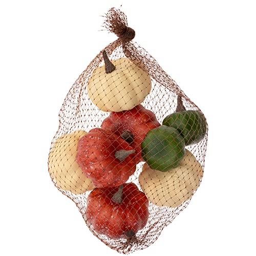 Boston International Pumpkin D√©cor Autumn & Fall Decorations, Bag of 8, Colorful Pumpkins