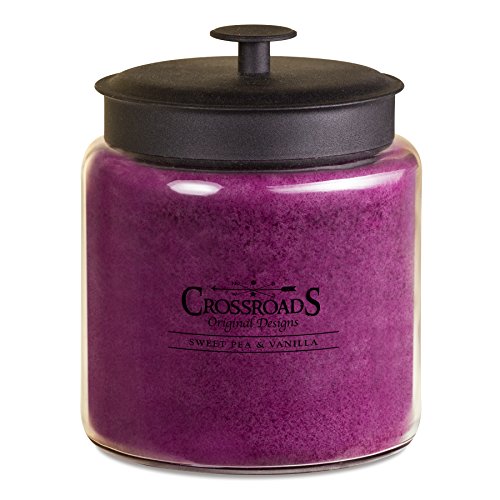 Crossroads Sweet Pea & Vanilla Scented 4-Wick Candle, 96 Ounce