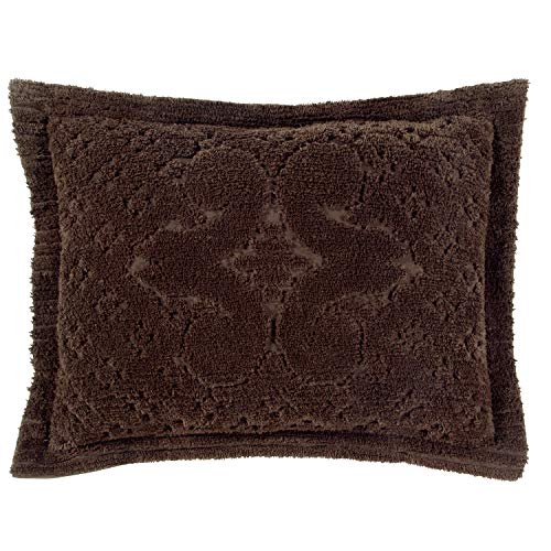 Better Trends - SHAS2127CH Ashton Collection in Medallion Design 100% Cotton Tufted Chenille, Standard Sham, Chocolate