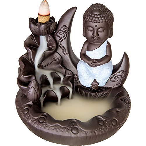 Kheops International Ceramic Incense Holder Backflow-ZISHA Buddha-4.75‚Ä≥X5‚Ä≥H - C√©ramique-Brule ENCENS/Backflow-BOUDDHA ZISHA-4.75‚Ä≥X5‚Ä≥H