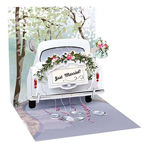 Up With Paper 3D Pop Up Greeting card - WEDDING CAR
