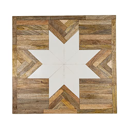 Foreside Home & Garden Barn Quilt Wall Art White Resin & Wood