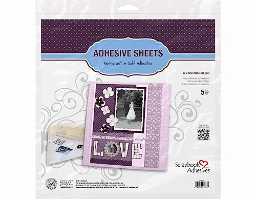 Scrapbook Adhesives by 3L 3L Scrapbook Adhesives Adhesive Sheets, 12-Inch x 12-Inch, 5-Pack
