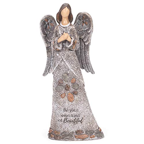 Roman 14-inch High Angel with Butterfly Pebble Garden Statue