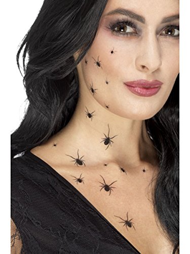 Smiffys 45879 Crawling Spider Tattoo Transfers, Black, One Size