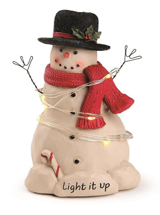 Blossom Bucket 228-13556 Lighted Christmas Snowman Figurine, 4.5-inch Height