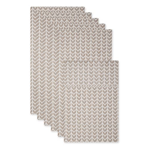 DII Design Fridge Liner Collection Non-Adhesive, Cut to Fit, 12x24, Stone Herringbone, 6 Piece