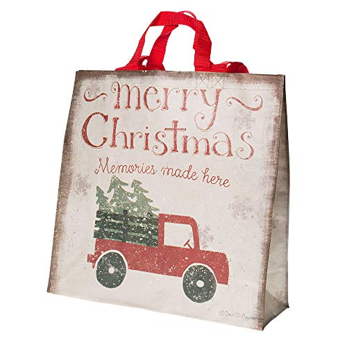 Primitives By Kathys by Cathy Merry Christmas 15.50 Inches x 6 Inches x 15.25 Inches Nylon Market Tote - Storage and Organization