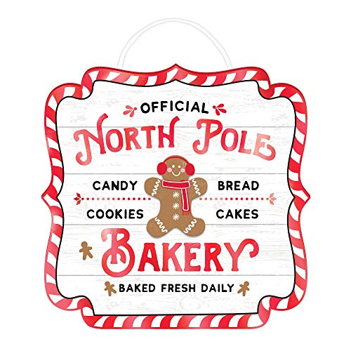 Amscan Gingerbread Bakery Shop Hanging Sign - 12" x 12 1/4" | 1 Pc