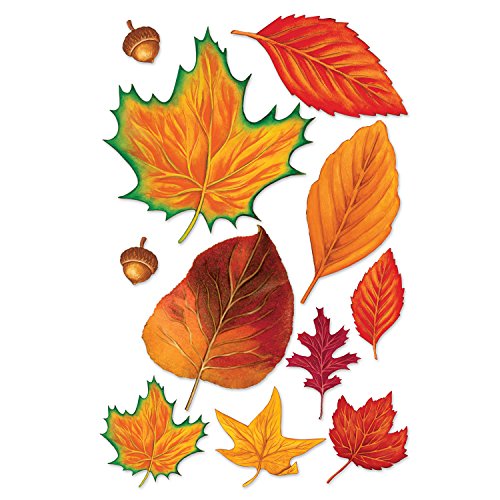 Beistle Fall Leaf Cutouts, 2.25"-12", 11 Cutouts In Package