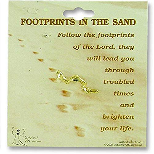 Cathedral Art TF807 Footprints Inspirational Lapel Pin