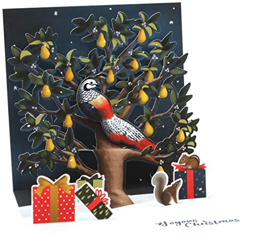 Up With Paper Pop-Up Treasures Greeting Card - Partridge In A Pear Tree