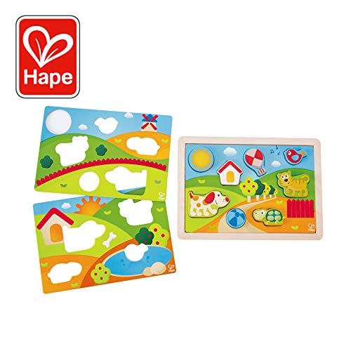 Hape Kids Pepe & Friends 3-1 Puzzle Wood Puzzle (3 Piece)