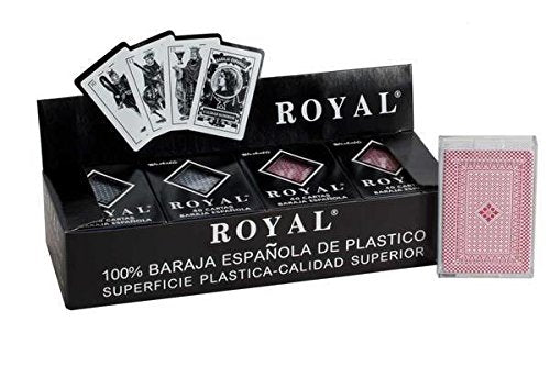 CHH Royal 100% Plastic Spanish Playing Cards Display, Pack of 12 Decks