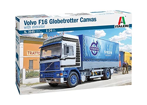 MRC Italeri 3945S 1:24 Volvo F16 Tarpaulin with Lift, Model Building, Kit, Stand Model Making, Crafts, Hobby, Gluing, Plastic Construction Kit, Detailed