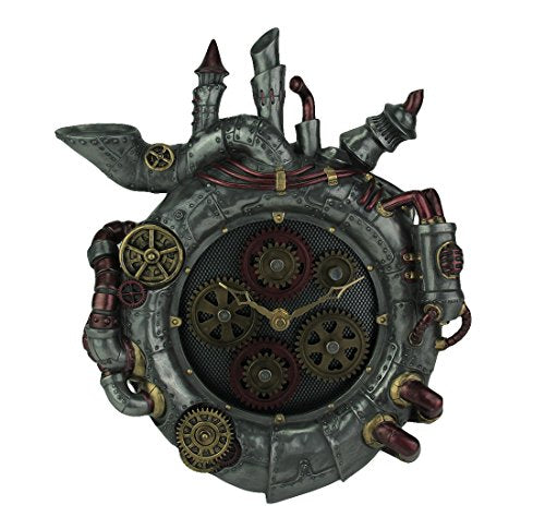 Unicorn Studio Veronese Design Magnum Opus Steampunk Style Wall Clock with Moving Gears