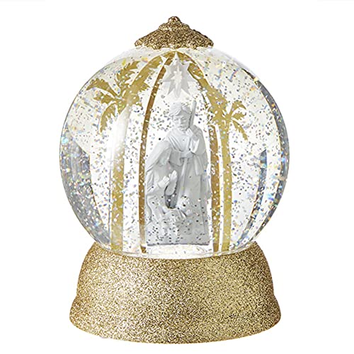 RAZ Imports 2022 Holiday Water Lanterns 6.25" Holy Family Lighted Swirling Glitter Globe