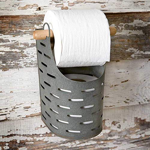 CTW Colonial Tin Works Metal Toilet Paper Holder,grey