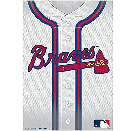 Amscan 379352 Atlanta Braves Major League Baseball Collection Loot Bags, Party Favor | 8 piece