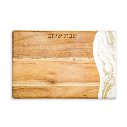 Lynn & Liana Designs Acacia Challah Gold Quartz, 18-inch Length, 12-inch Width, Serveware, Kitchen