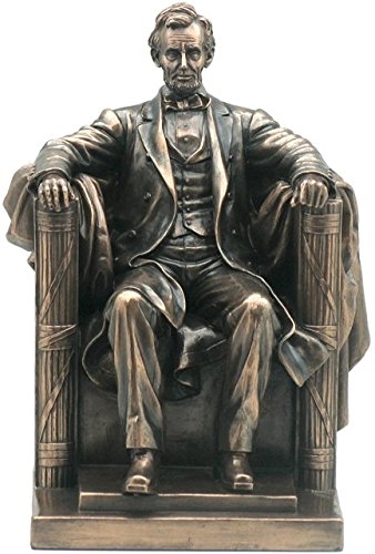 Unicorn Studio 9 Inch Seated Abraham Lincoln Bronze Finish Statue / Bookend Sculpture