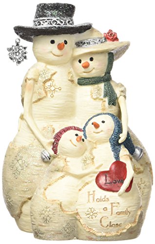 Pavilion Gift Company BirchHeart 5-Inch Tall Snowman Family, Reads Love Holds a Family Close