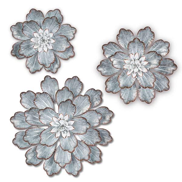 Gerson Galvanize Flower Decor, Set of 3