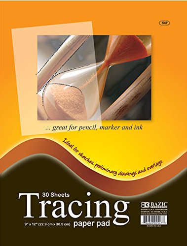 BAZIC Clear Tracing Paper Pad for Drawing, Tracing, and Sketching (30 Sheets. 9‚Äö√Ñ√πx12‚Äö√Ñ√π)