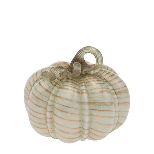 Boston International Glass Pumpkin Tabletop Shelf D√©cor Autumn & Fall Decorations, Small, Laurel & Copper
