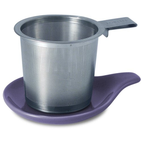 FORLIFE Hook Handle Tea Infuser and Dish Set, Purple