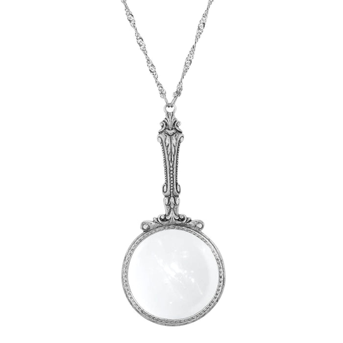 1928 Jewelry Magnifying Glass Pendant Necklace 28 Inch Long - Magnification Power: 2X