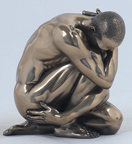 Unicorn Studio 4.25 Inch Figure Male Nude Sits Bowed over Knee Display Decor