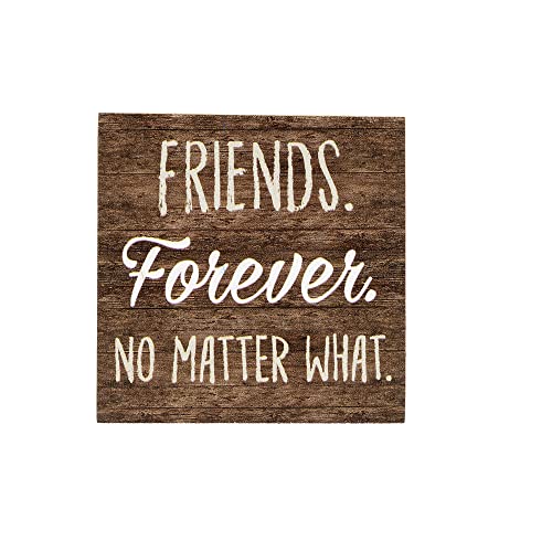 Ganz Friends Forever Block Talk, Pine Wood, 1 Inch Depth, 2.50 Inches Square, Multicolor