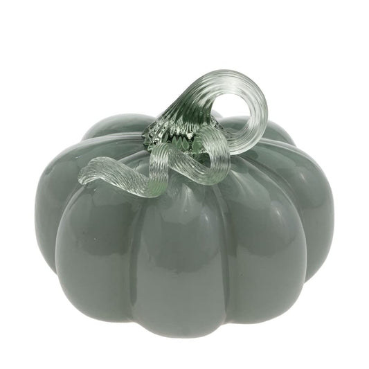 Boston International Glass Pumpkin Tabletop Shelf D√©cor Autumn & Fall Decorations, Small, Sage