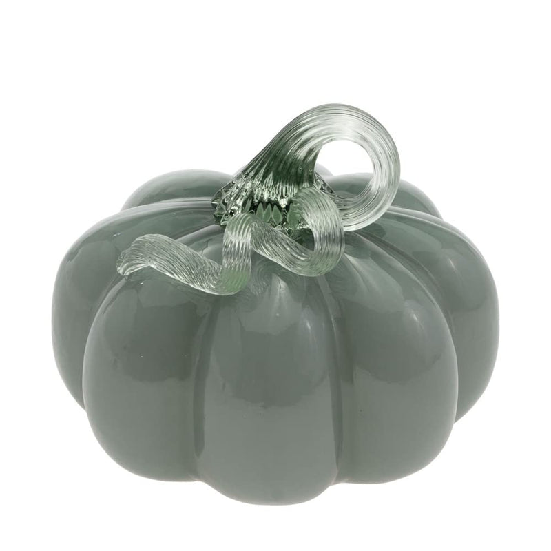 Boston International Glass Pumpkin Tabletop Shelf D√©cor Autumn & Fall Decorations, Small, Sage