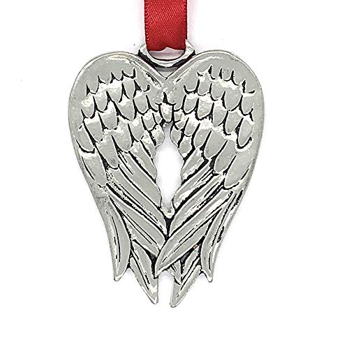 Basic Spirit Pewter Angel Wings Christmas Tree Ornament Decoration Memorial Gift